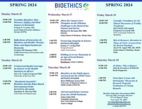 Call for Applications: “Wars, Diseases & Bioethics” Online Spring School March 25-30 2024